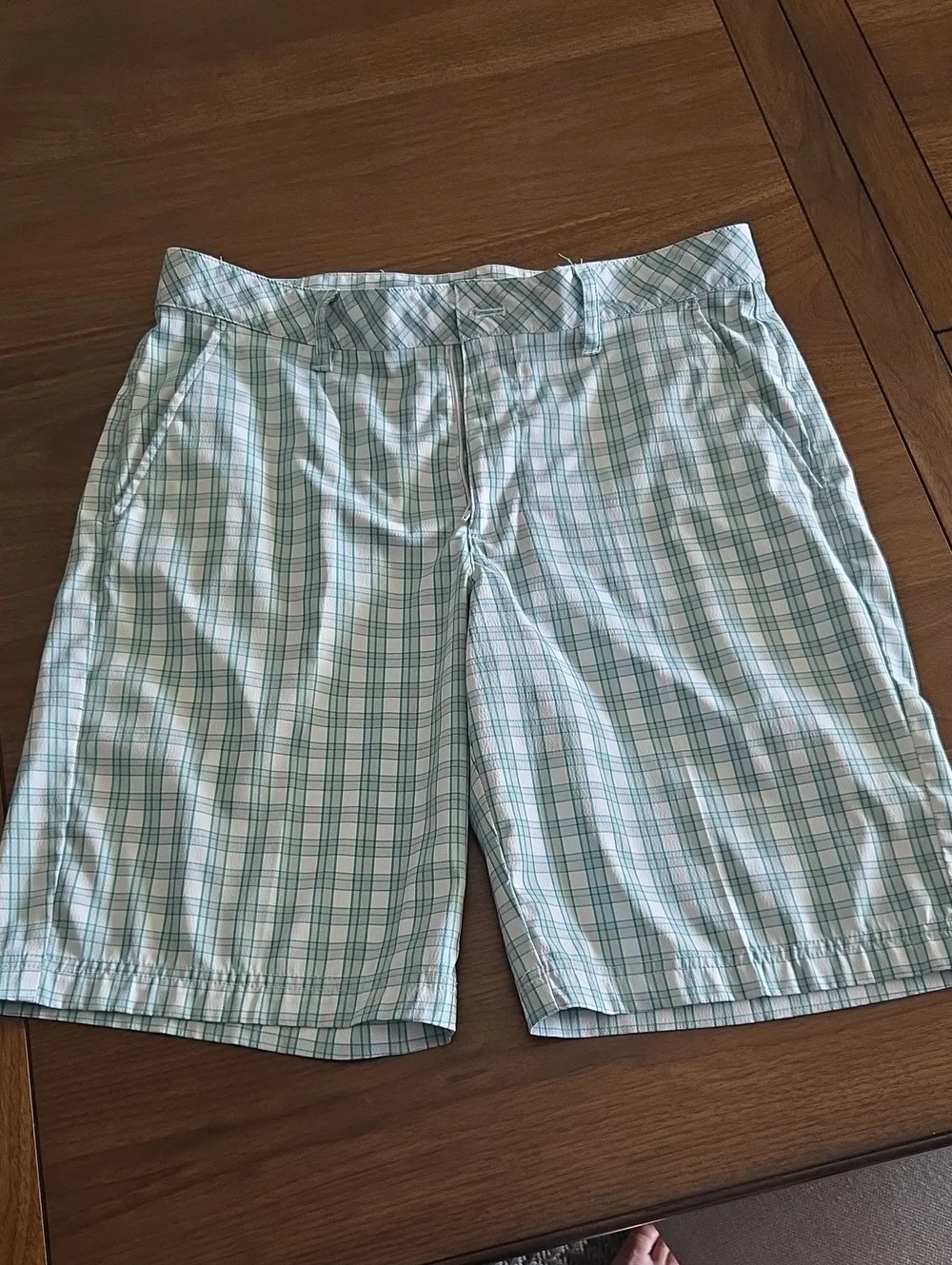 IZOD Men's Plaid Lightweight Shorts - Green/White